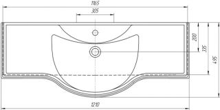 Мебельная раковина Kirovit Классик 120см белый SD-00000375